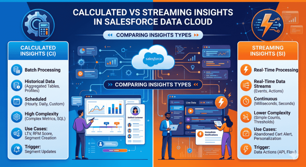 Calculated vs Streaming Insights in Data Cloud